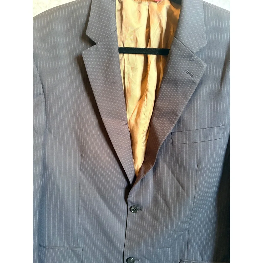 Michael Kors‎ Men's Grey Blue Pinstripe Sports Coat Suit Jacket 44